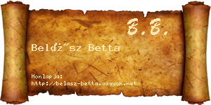 Belász Betta névjegykártya